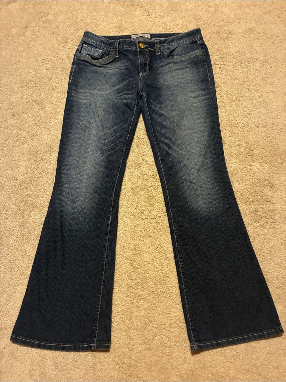 Phat Fashions Silver Label Classic Wide-Leg Women's Jeans in Dark Blue. Size 13